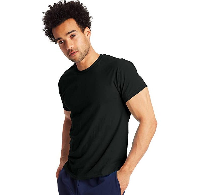 black shirt male model